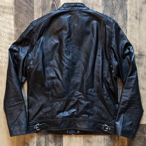 Diesel L-Shiro Leather Moto Jacket Black Large - Picture 4 of 9